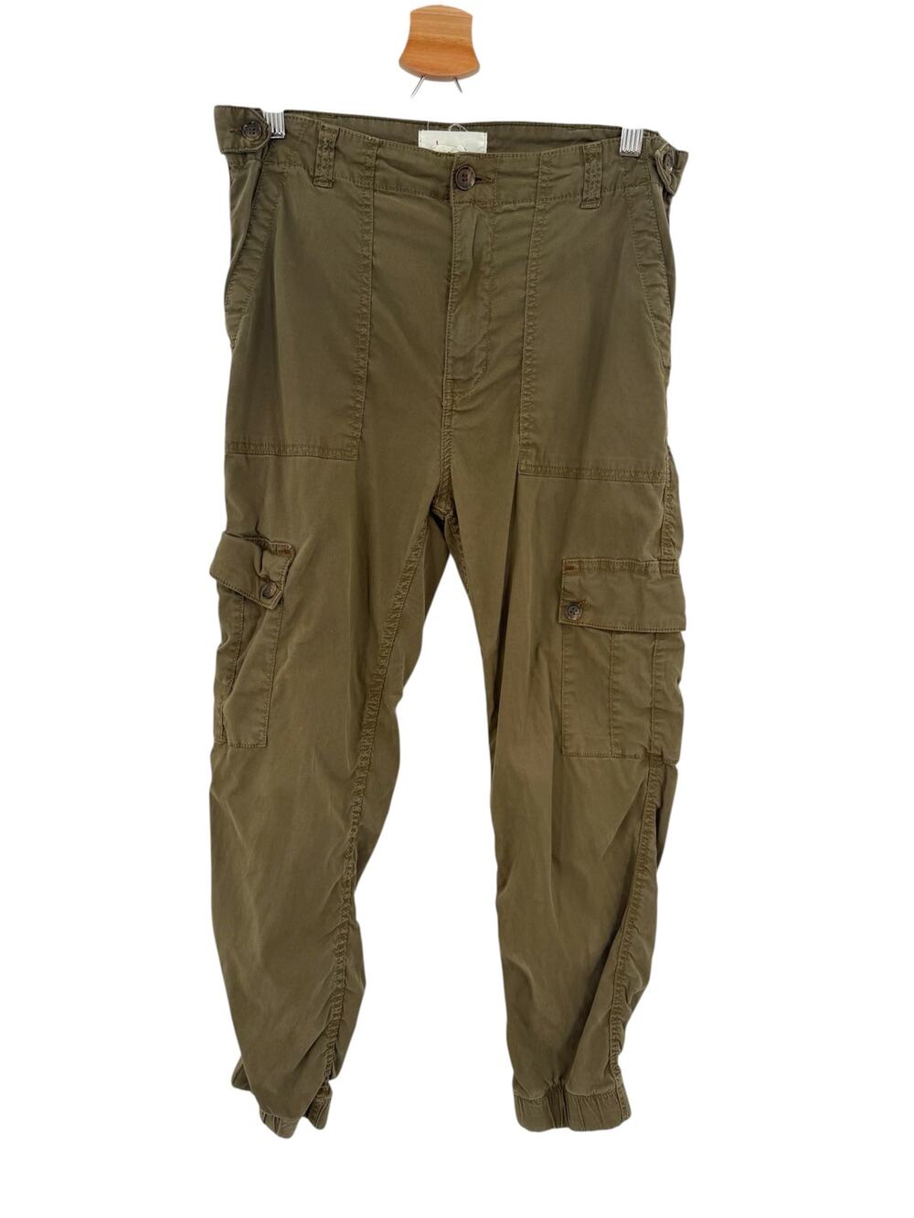 By Anthropologie Cargo Jogger Pants Olive Green Utility Military Size 28